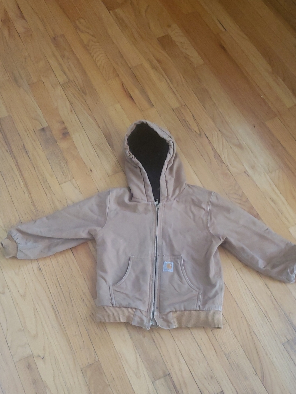 Children's Carhartt Tan Hooded Work Jacket  7/8 Small